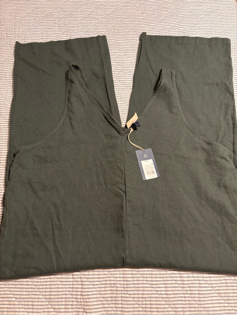 Universal Thread Olive Green V-Neck Jumpsuit with Navy Tag